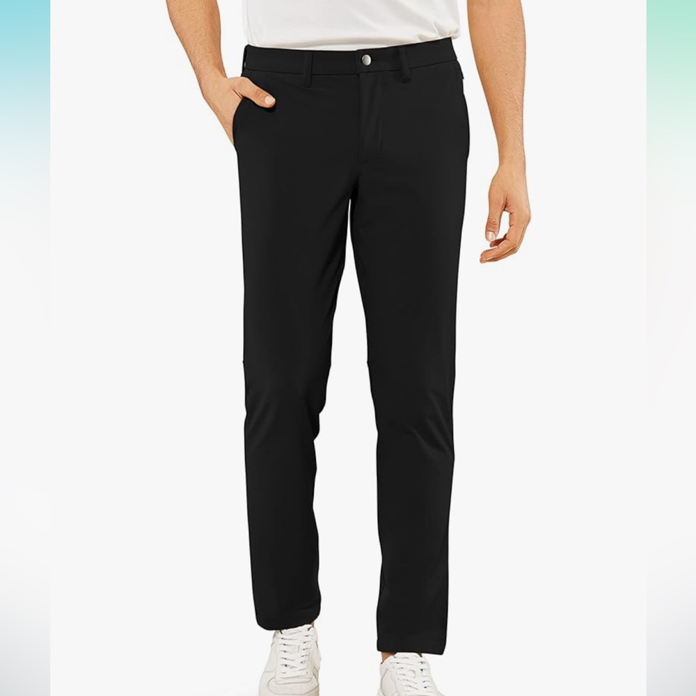 CRZ Yoga men’s black stretch slim fit golf pants with pockets size 36